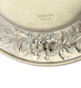 ANTIQUE S. KIRK & SON 925 STERLING SILVER HANDMADE REPOUSSE ROUND TRAY PLATE