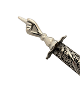 FINE 925 STERLING SILVER HANDMADE LACE CHASED ORNATE FINGER TORAH POINTER