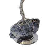 ITALIAN SILVER PLATED & ORANGE PORCELAIN & AMETHYST ROSE FLOWER TREE CENTERPIECE