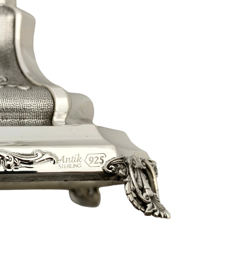 FINE 925 STERLING SILVER HANDMADE CHASED SWIRL LEAF ORNATE SQUARE CANDLESTICKS