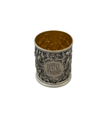 ANTIQUE J.E. CALDWELL 925 STERLING SILVER HANDMADE FLORAL FOLIAGE REPOUSSE CUP