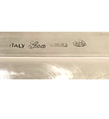 ITALIAN 925 STERLING SILVER HANDMADE FLORAL LEAF OPEN SQUARE FLAT NAPKIN HOLDER