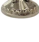 FINE 925 STERLING SILVER HANDMADE LEAF APPLIQUE ORNATE MATTE & SHINY ELIYAHU CUP
