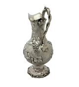 ANTIQUE BALL, BLACK & CO. COIN SILVER HANDMADE GRAPE VINE REPOUSSÉ ORNATE PITCHE