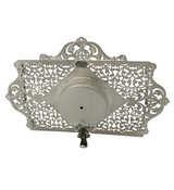 FINE 925 STERLING SILVER HANDMADE OPEN LACE SWIRL ORNATE LEAF QUARTZ TABLE CLOCK