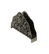 ITALY 925 STERLING SILVER HANDMADE FLORAL FLOWER REPOUSSE ORNATE NAPKIN HOLDER