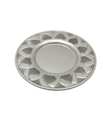 ITALIAN 925 STERLING SILVER HANDMADE MODERN MATTE & SHINY SLEEK SWIRL CUP & TRAY