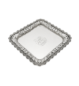 ANTIQUE DOMINICK & HAFF 925 STERLING SILVER HANDMADE REPOUSSÉ SQUARE TRAY