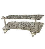 FINE 925 STERLING SILVER HANDMADE PIERCED FLORAL LEAF ORNATE SWIRL NAPKIN HOLDER