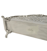 FINE 925 STERLING SILVER HANDMADE OPEN SWIRL PIERCED ORNATE SLEEK NAPKIN HOLDER