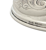 TALL 925 STERLING SILVER HANDMADE FLORAL LEAF ORNATE APPLIQUE CHASED FLOWER VASE