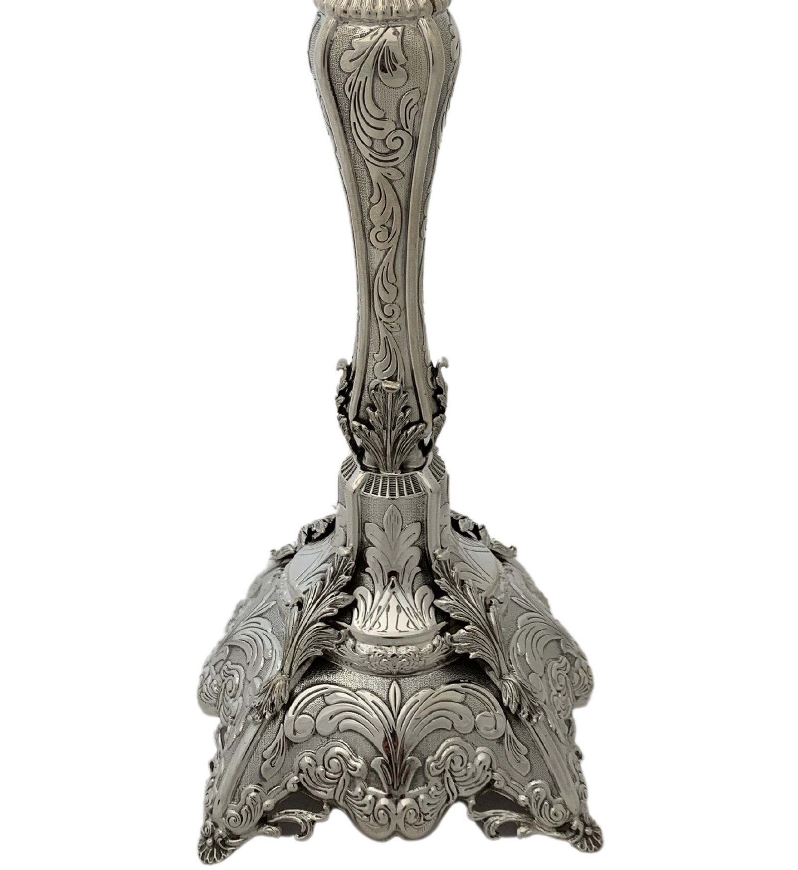 FINE 925 STERLING SILVER HANDMADE SWIRL LEAF APPLIQUE ORNATE 10