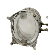 TOPAZIO 925 STERLING SILVER HANDMADE FLORAL ORNATE APPLIQUE DOUBLE SALT HOLDER
