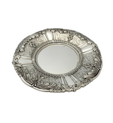 FINE 925 STERLING SILVER HANDMADE CHASED SWIRL ORNATE MATTE & SHINY CUP & TRAY