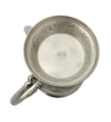 FINE 925 STERLING SILVER HANDMADE SWIRL CHASED MATTE SHINY SLEEK ORNATE WASH CUP