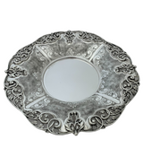 FINE 925 STERLING SILVER HANDMADE CHASED LEAF APPLIQUE ORNATE VIZNIZ CUP & TRAY