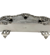 FINE 925 STERLING SILVER HANDMADE LEAF APPLIQUE ORNATE MATTE NAPKIN HOLDER