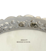 ANTIQUE HENNEGAN BATES & CO 925 STERLING SILVER HANDMADE REPOUSSE 3 LEG SALVER