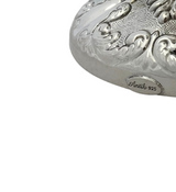 LARGE 925 STERLING SILVER HANDMADE LEAF APPLIQUE CHASED MATTE SHINY ELIYAHU CUP