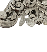 TOPAZIO 925 STERLING SILVER HANDMADE LEAF APPLIQUE ORNATE SLEEK CANDLESTICKS