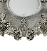 FINE 925 STERLING SILVER HANDMADE FLORAL LEAF ORNATE APPLIQUE CUP & TRAY & COVER