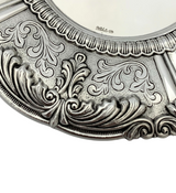 FINE 925 STERLING SILVER HANDMADE CHASED SWIRL ORNATE MATTE & SHINY CUP & TRAY