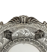 925 STERLING SILVER HANDMADE CHASED LEAF APPLIQUE MATTE SHINY ELIYAHU CUP & TRAY