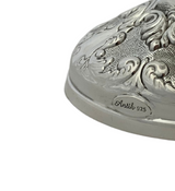 925 STERLING SILVER HANDMADE CHASED LEAF APPLIQUE SWIRL MATTE SHINY ELIYAHU CUP