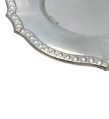 FINE 925 STERLING SILVER HANDMADE ORNATE BORDER SHINY SLEEK FINISH CUP & TRAY