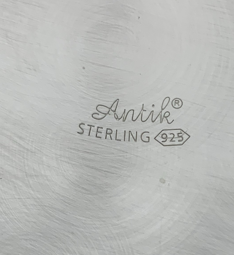 FINE 925 STERLING SILVER HANDMADE SWIRL CHASED LEAF APPLIQUE JEWELRY ESROG BOX