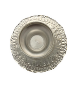 FINE 925 STERLING SILVER HANDMADE CHASED LEAF SWIRL MATTE & SHINY HONEY DISH