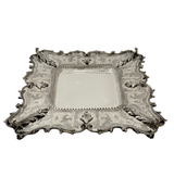 FINE 925 STERLING SILVER HANDMADE LEAF APPLIQUE CHASED ORNATE ELIYAHU CUP & TRAY