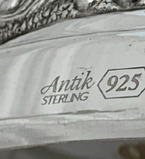 FINE 925 STERLING SILVER HANDMADE CHASED SWIRL LEAF APPLIQUE ORNATE CANDLESTICKS