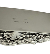 ITALY 925 STERLING SILVER HANDMADE FLORAL FLOWER REPOUSSE ORNATE NAPKIN HOLDER