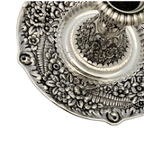 ANTIQUE TIFFANY & CO. 925 STERLING SILVER HANDMADE REPOUSSE CANDLE CHAMBERSTICKS