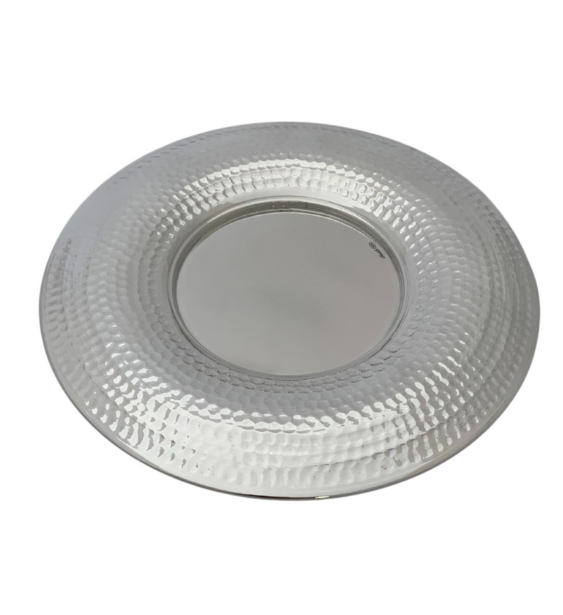 FINE LARGE 925 STERLING SILVER HANDMADE MODERN HAMMERED SLEEK ELIYAHU CUP & TRAY