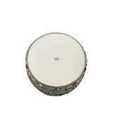 925 STERLING SILVER HANDMADE CHASED SWIRL ORNATE MATTE & SHINY ROUND SNUFF BOX