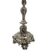 ANTIQUE CIRCA 1870 AUSTRIAN 800 SILVER HANDMADE ORNATE 6 LIGHT CANDELABRA PAIR