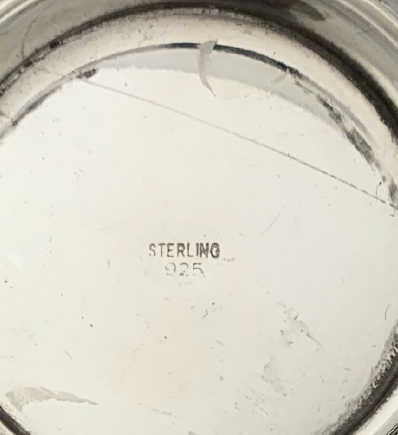 FINE 925 STERLING SILVER HANDMADE CHASED SWIRL LEAF APPLIQUE ORNATE HONEY DISH