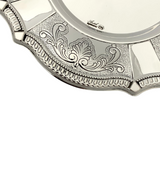 FINE 925 STERLING SILVER HANDMADE SWIRL CHASED ORNATE MATTE & SHINY CUP & TRAY