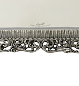 925 STERLING SILVER HANDMADE OPEN FILIGREE LACE ORNATE RECTANGLE SERVING TRAY