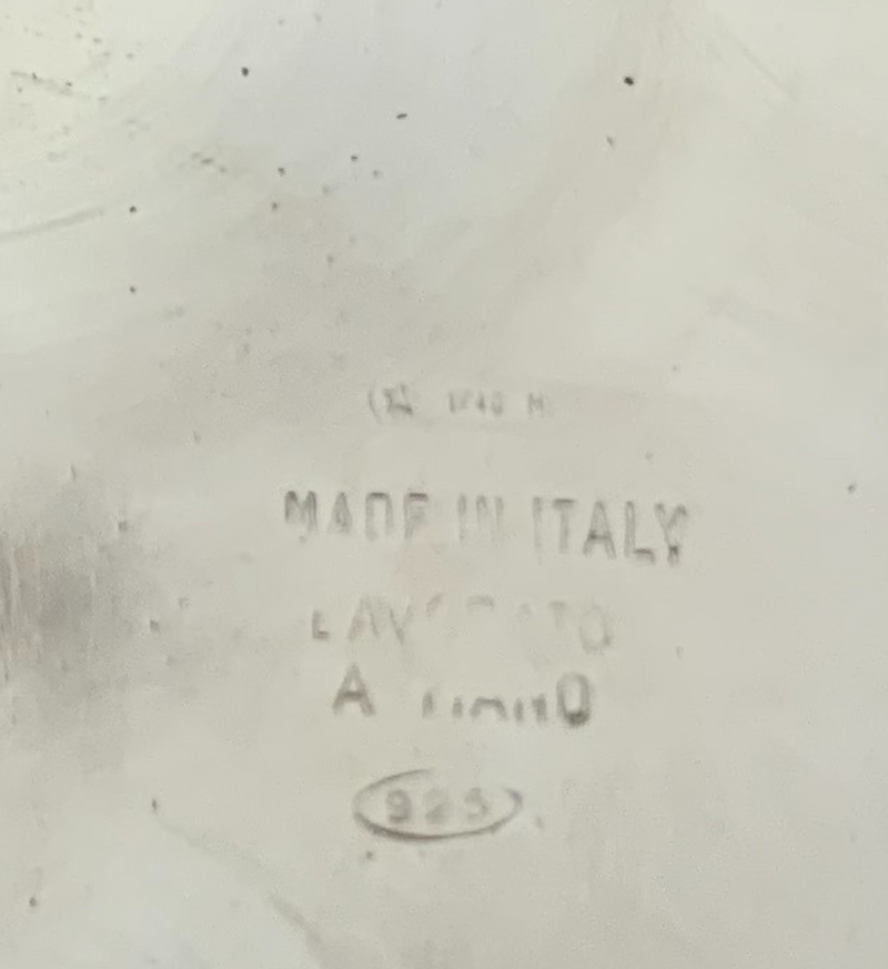 FINE ITALIAN 925 STERLING SILVER HANDMADE CHASED SWIRL LEAF APPLIQUE ESROG BOX