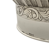 FINE 925 STERLING SILVER HANDMADE CHASED SWIRL ORNATE MATTE & SHINY TORAH CROWN