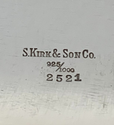 S. KIRK & SON 925 STERLING SILVER HANDMADE FLORAL MONOGRAMMED OVAL PLATTER TRAY
