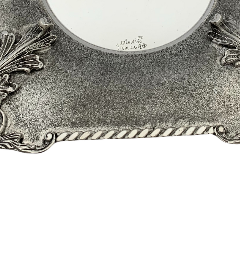 FINE 925 STERLING SILVER HANDMADE LEAF APPLIQUE ROPE ORNATE SQUARE CUP & TRAY