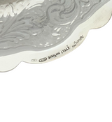 ITALY 925 STERLING SILVER HANDMADE LEAF APPLIQUE SWIRL ORNATE ELIYAHU CUP & TRAY