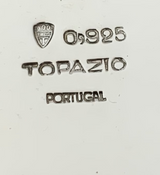 FINE TOPAZIO 925 STERLING SILVER HANDMADE HEAVY FLORAL ORNATE CUP & TRAY & COVER