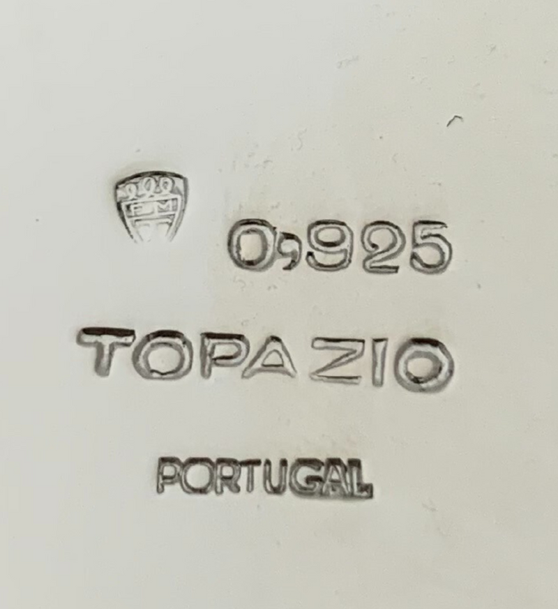 FINE TOPAZIO 925 STERLING SILVER HANDMADE MODERN FLUTED SHINY SLEEK CUP & TRAY