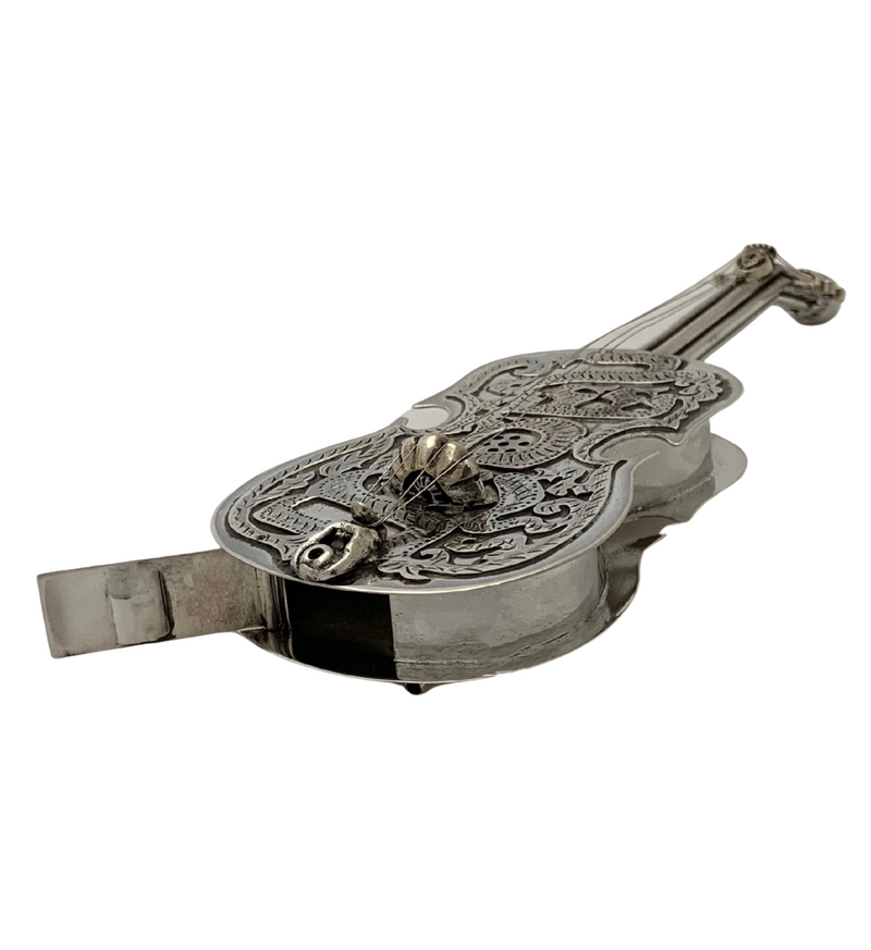 FINE 925 STERLING SILVER HANDMADE VIOLIN ORNATE SHINY SLEEK BESAMIM HOLDER