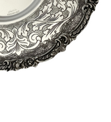 FINE 925 STERLING SILVER HANDMADE CHASED SWIRL MATTE & SHINY CUP & TRAY & COVER